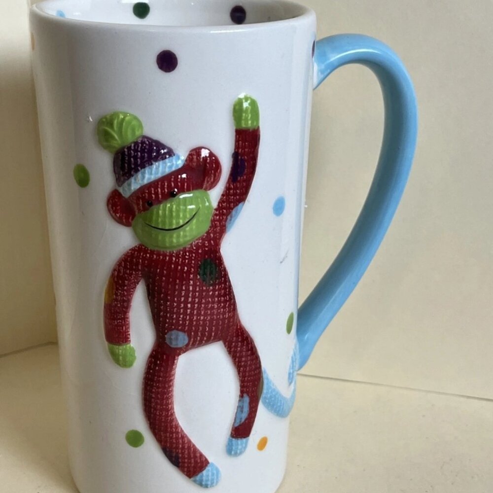 St. Nicholas Square 3D Sock Monkey Holiday Mug 16 oz